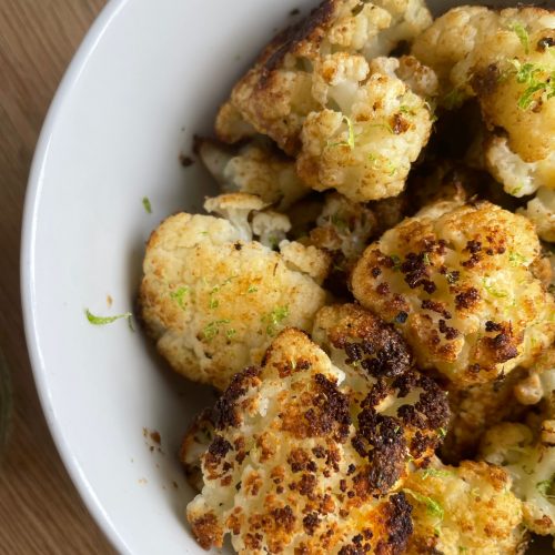 Cauliflower baked in spices with lime zest