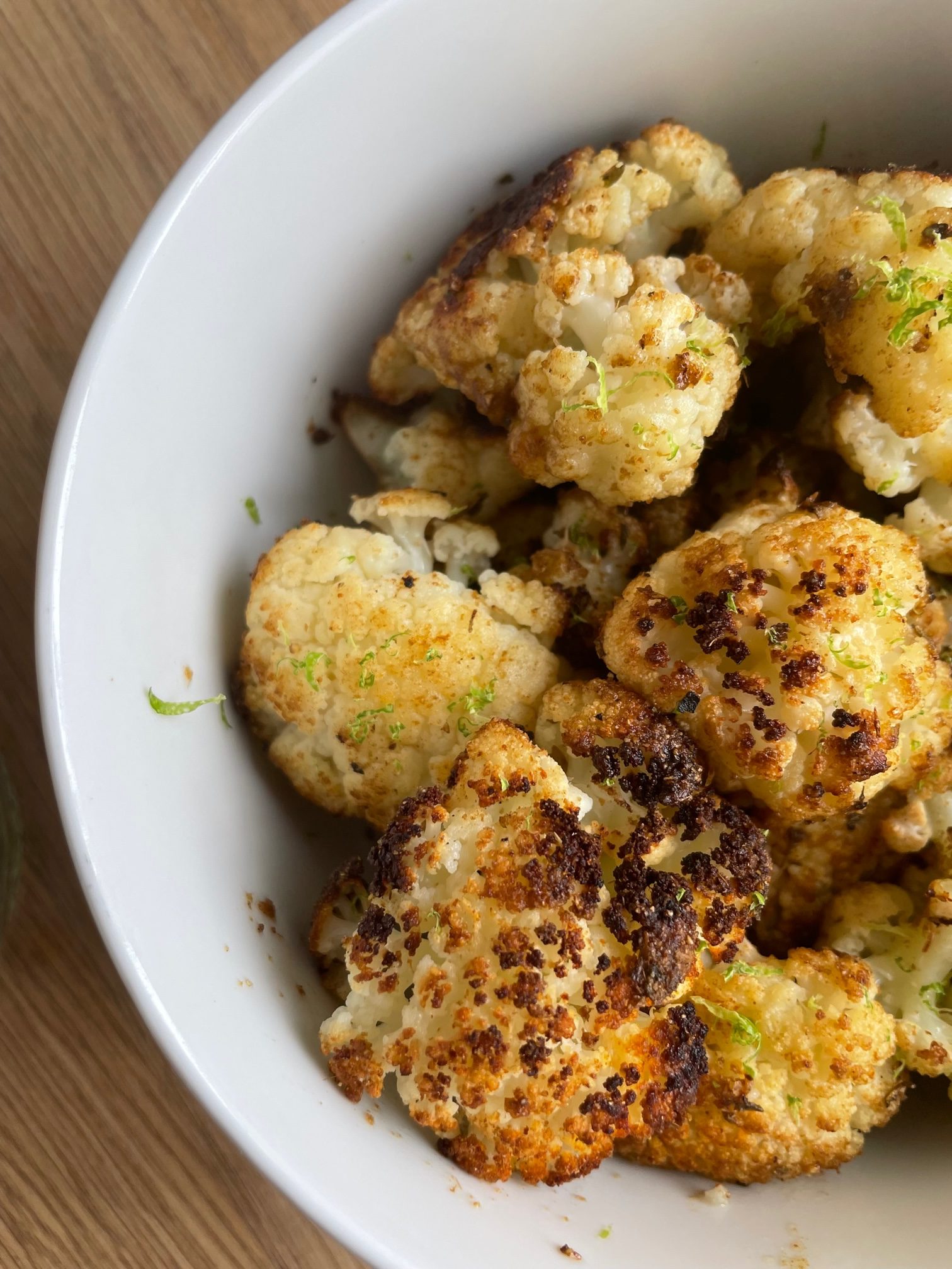 Cauliflower baked in spices with lime zest